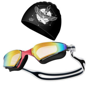 No Leaking Anti Fog Swim Goggles and Swim Cap Set
